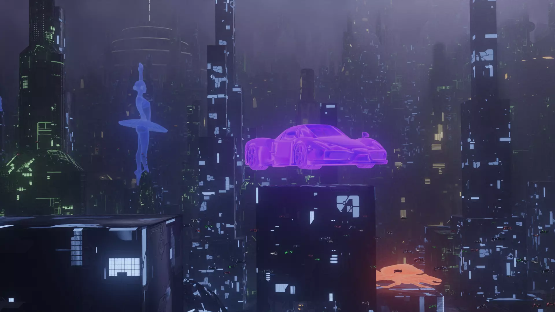 Sci-fi City 3D model_0