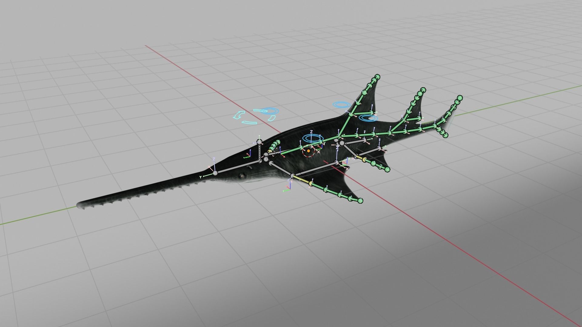 Largetooth Sawfish Low-poly 3D model_8
