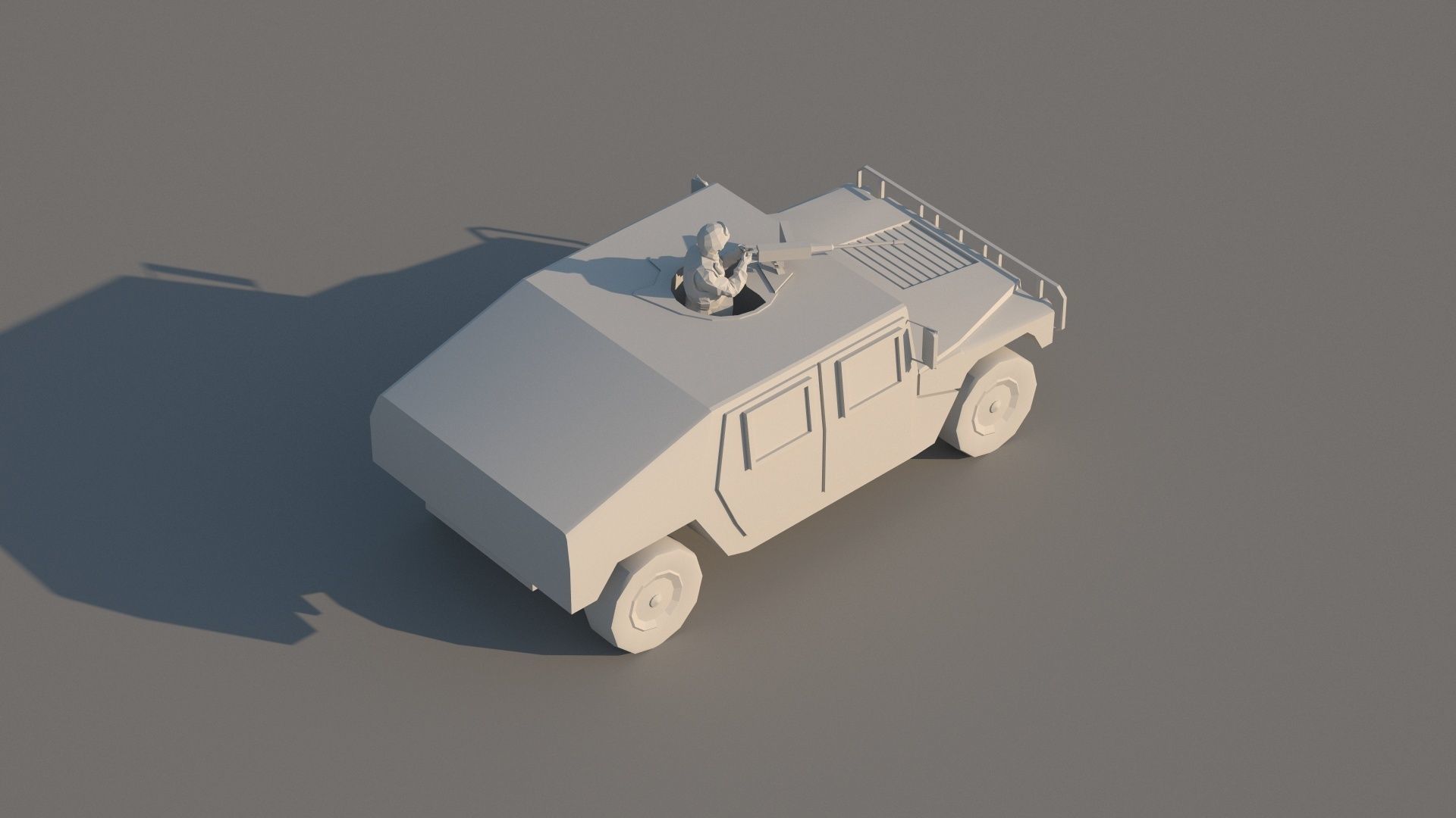 Humvee Low-poly 3D model military vehicle Low-poly 3D model_3