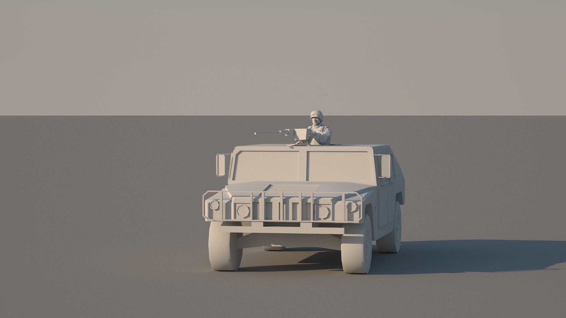 Humvee Low-poly 3D model military vehicle Low-poly 3D model_1