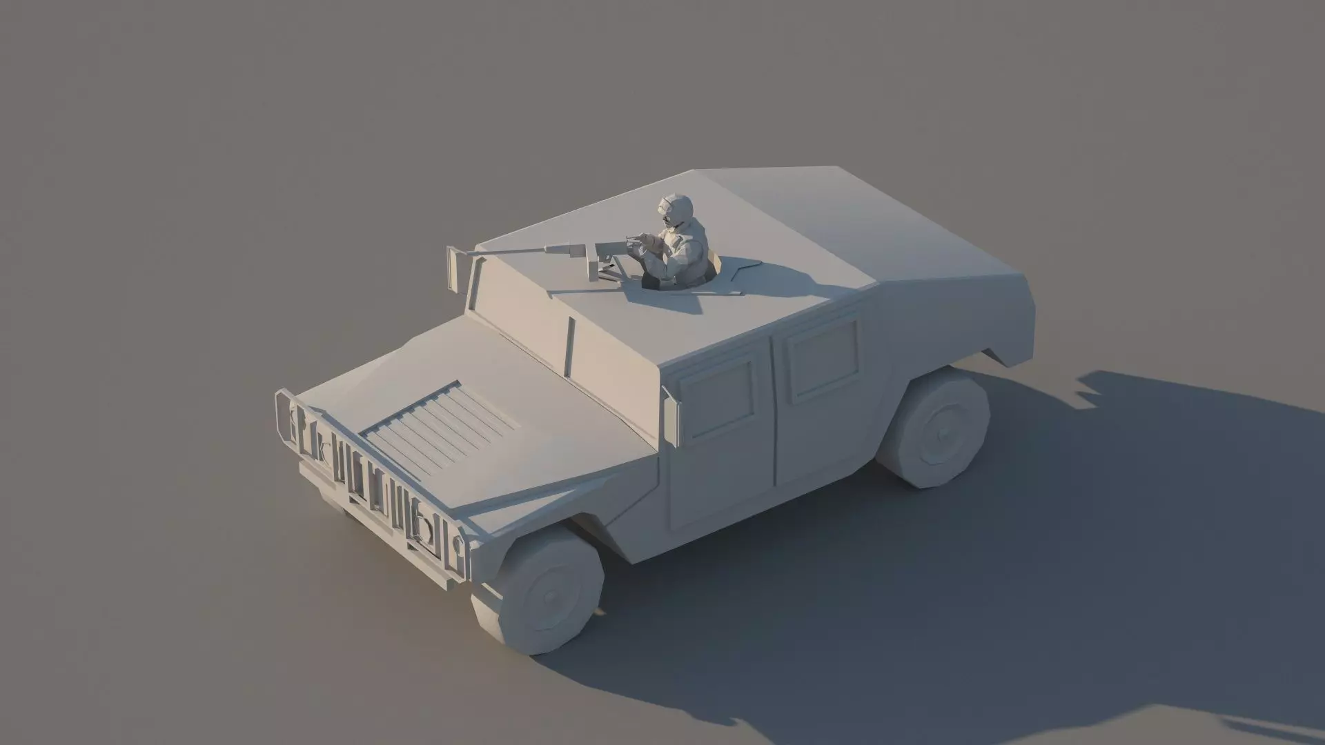 Humvee Low-poly 3D model military vehicle Low-poly 3D model_0