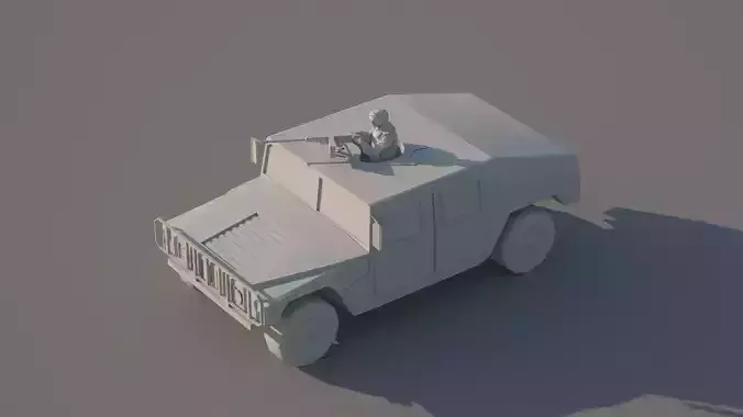 Humvee Low-poly 3D model military vehicle