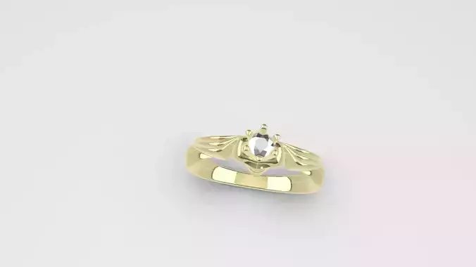 Rings gold ring with diamond in center