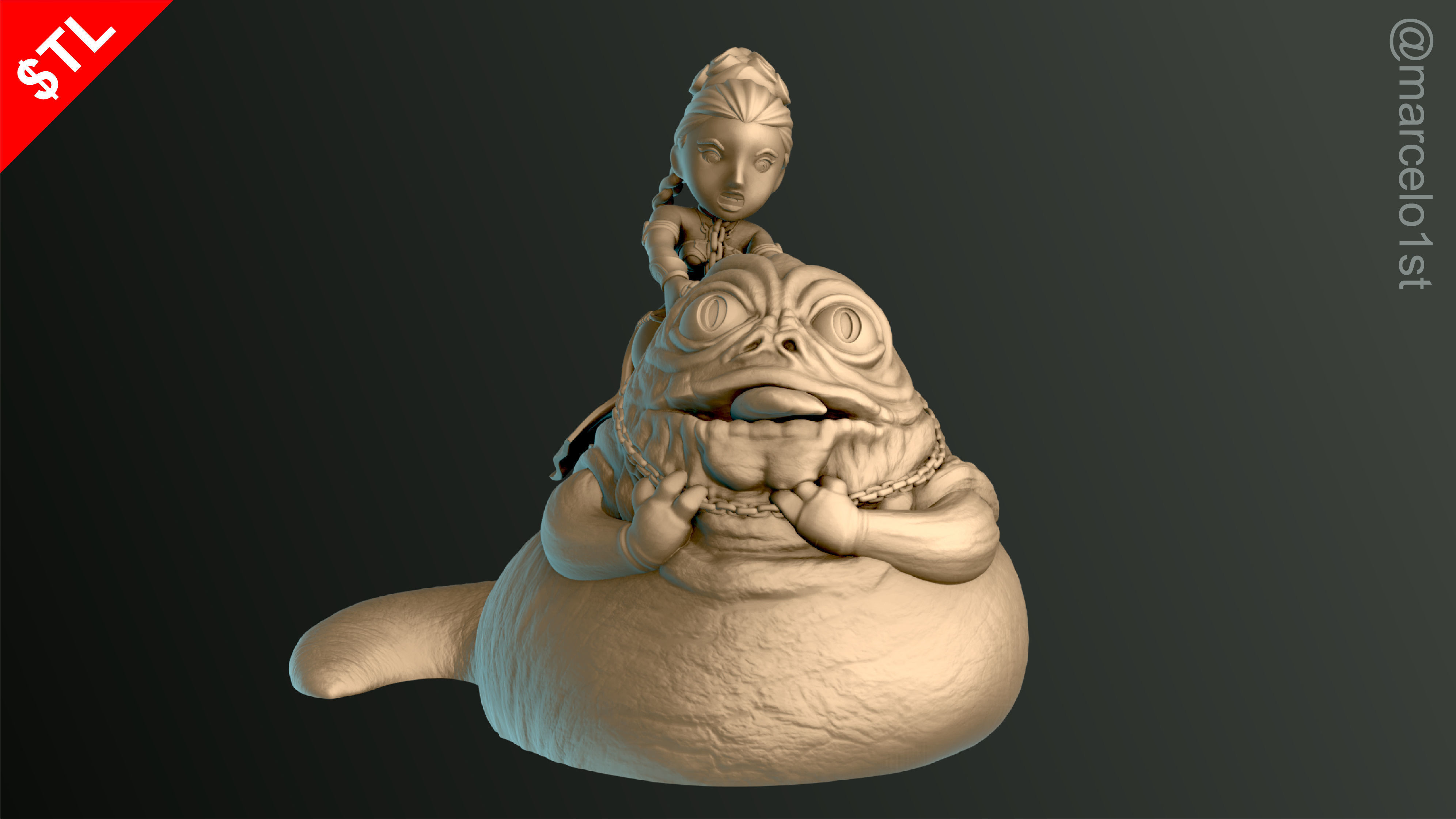 Leia Slave x Jabba the Hutt 3D print model_18