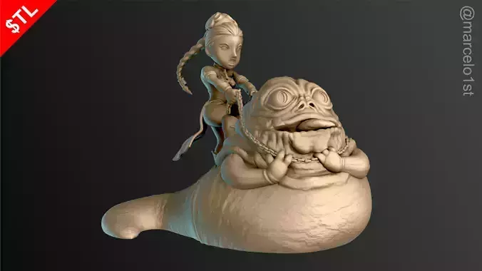 Leia Slave x Jabba the Hutt 3D print model