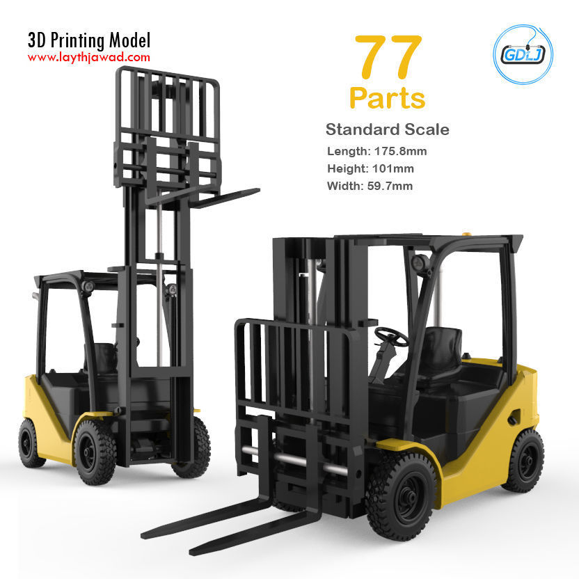 Clark S20 53 Forklift Truck - PRO version 3D print model_1