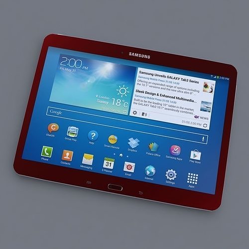 Samsung Galaxy Tab 3 Garnet Red  3D model