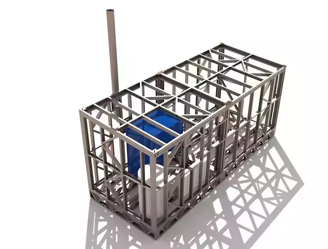 Boiler room in a container 3D model