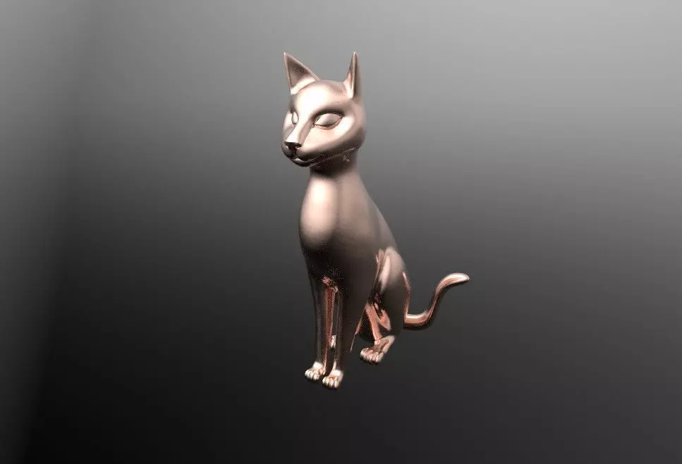 Bastet Egyptian cat sculpture 3D print model_0