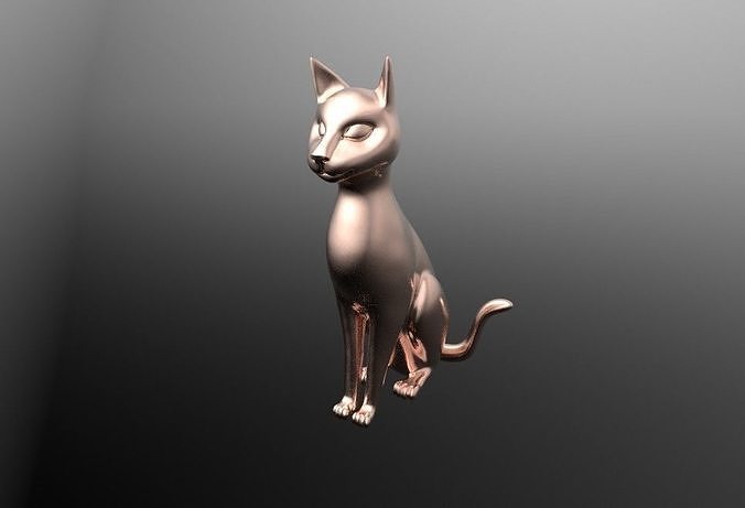 Bastet Egyptian cat sculpture 3D print model