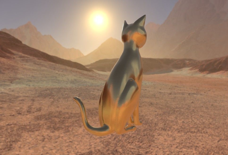 Bastet Egyptian cat sculpture 3D print model_3