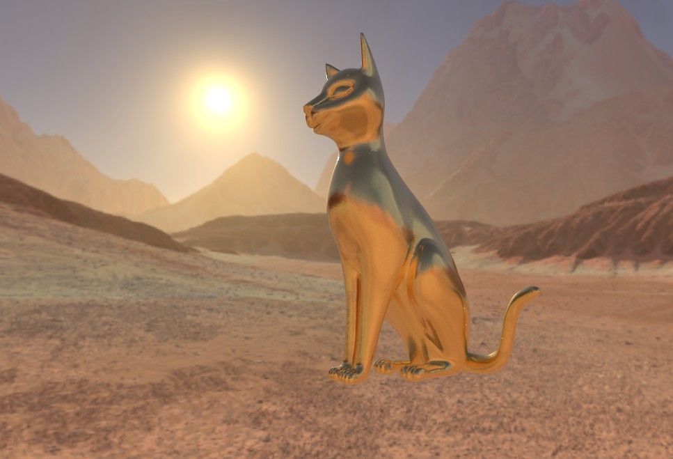 Bastet Egyptian cat sculpture 3D print model_4