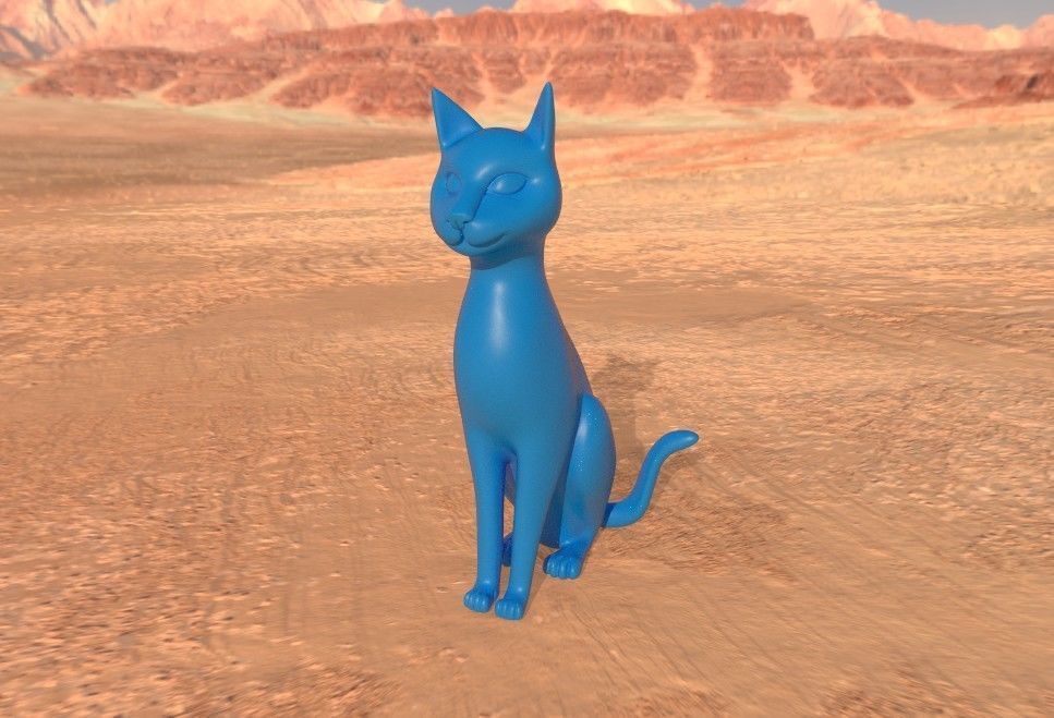 Bastet Egyptian cat sculpture 3D print model_5