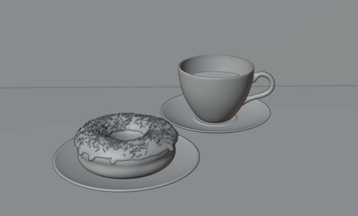 Coffee and Donut 3D model_4