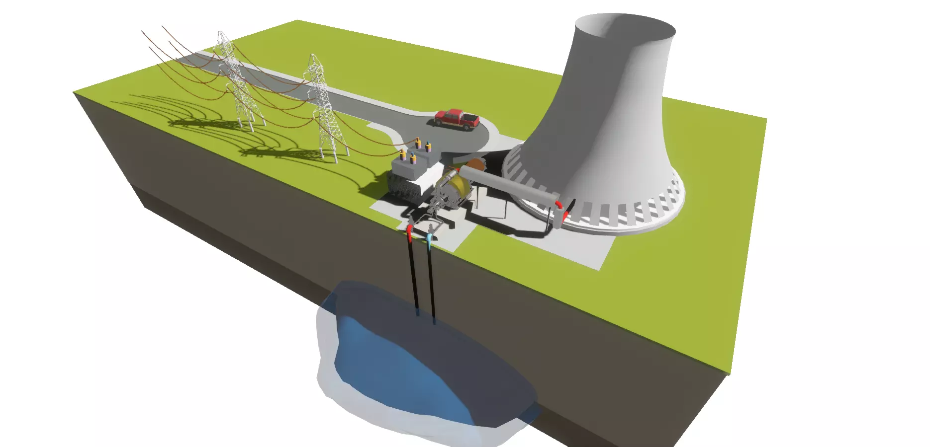 Geothermal plant Free 3D model
