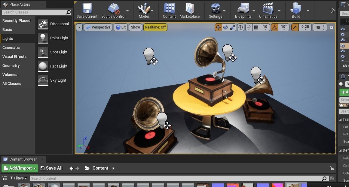 Gramophone Low-poly 3D model_12