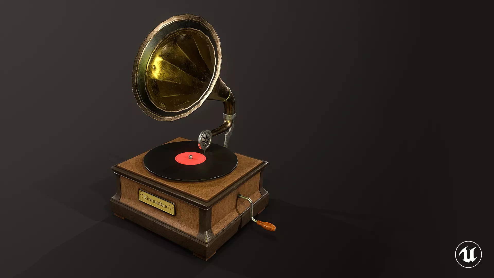 Gramophone Low-poly 3D model_0