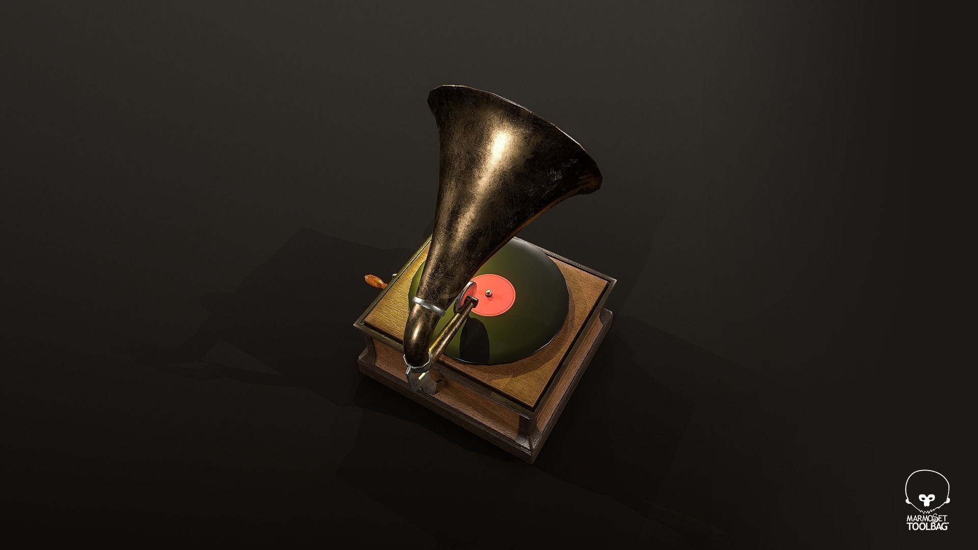 Gramophone Low-poly 3D model_11