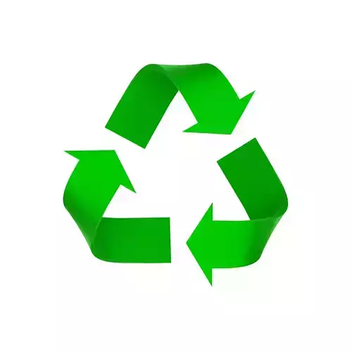 Lowpoly Green recycle sign model Low-poly 3D model