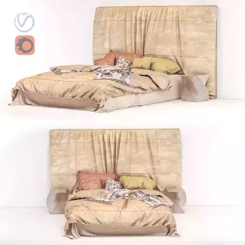 bed with pillows and blankets