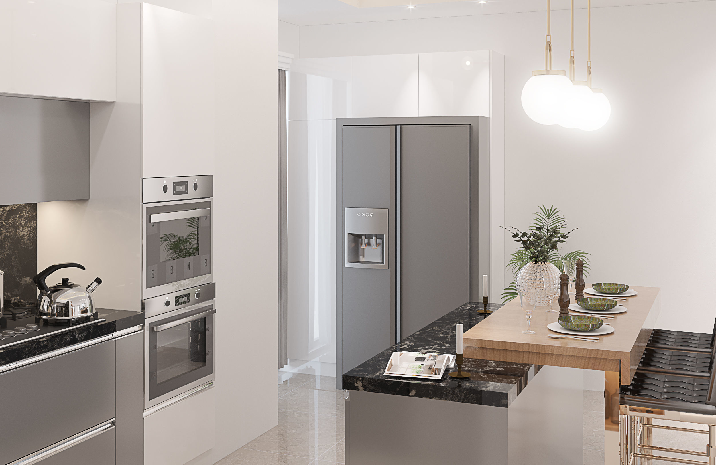 kitchen design 3D model_2