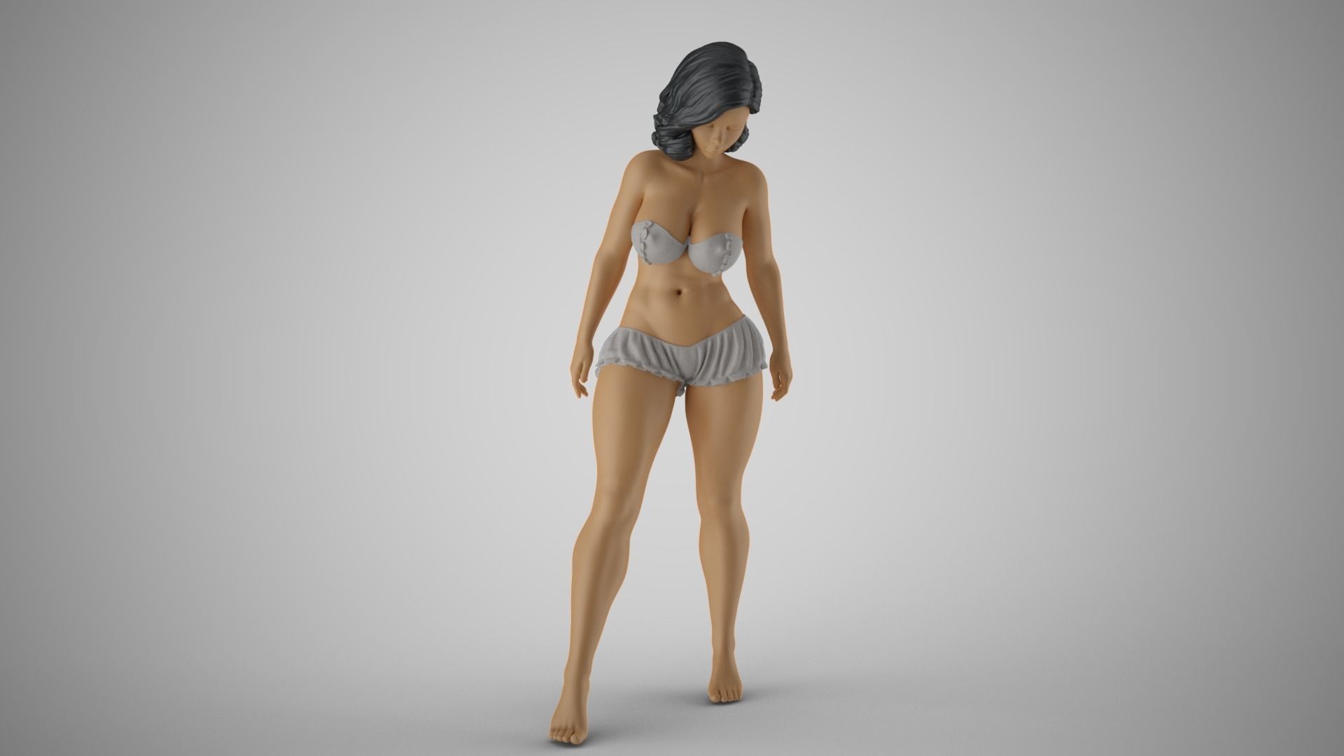 Girl Touching Water 3D print model_10