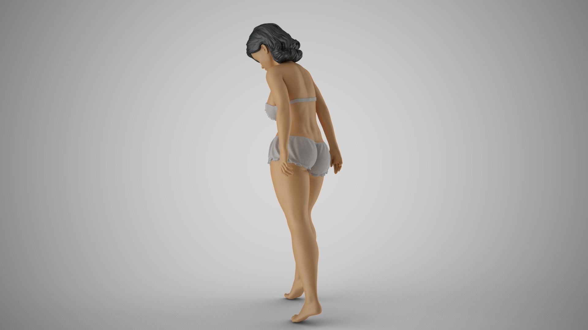 Girl Touching Water 3D print model_5