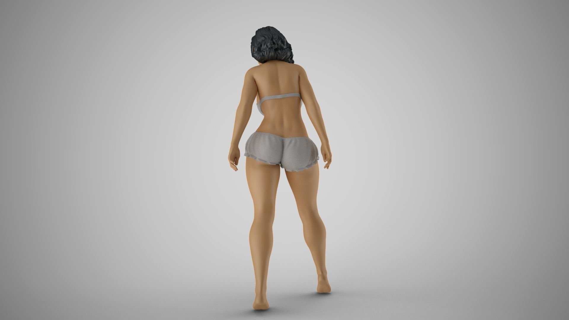 Girl Touching Water 3D print model_6