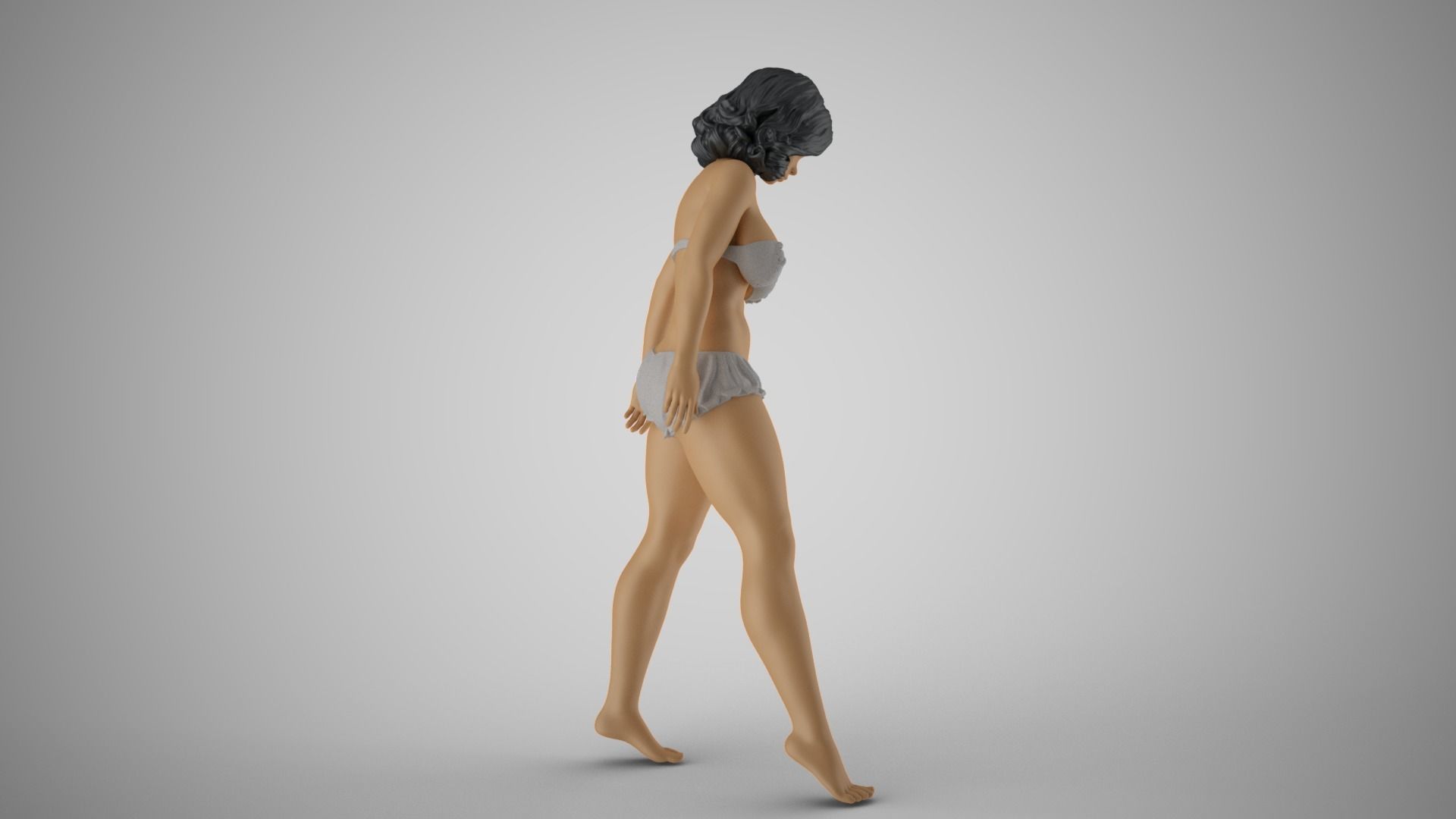 Girl Touching Water 3D print model_8