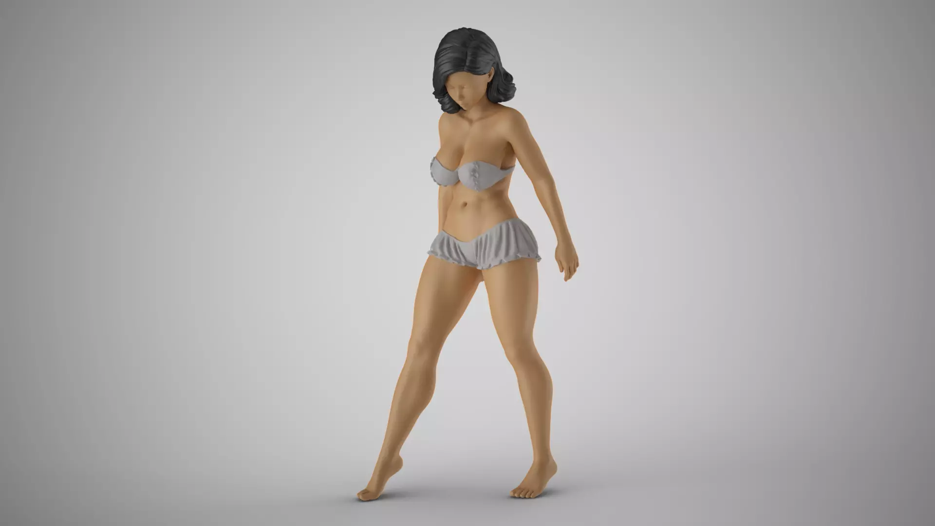 Girl Touching Water 3D print model_0