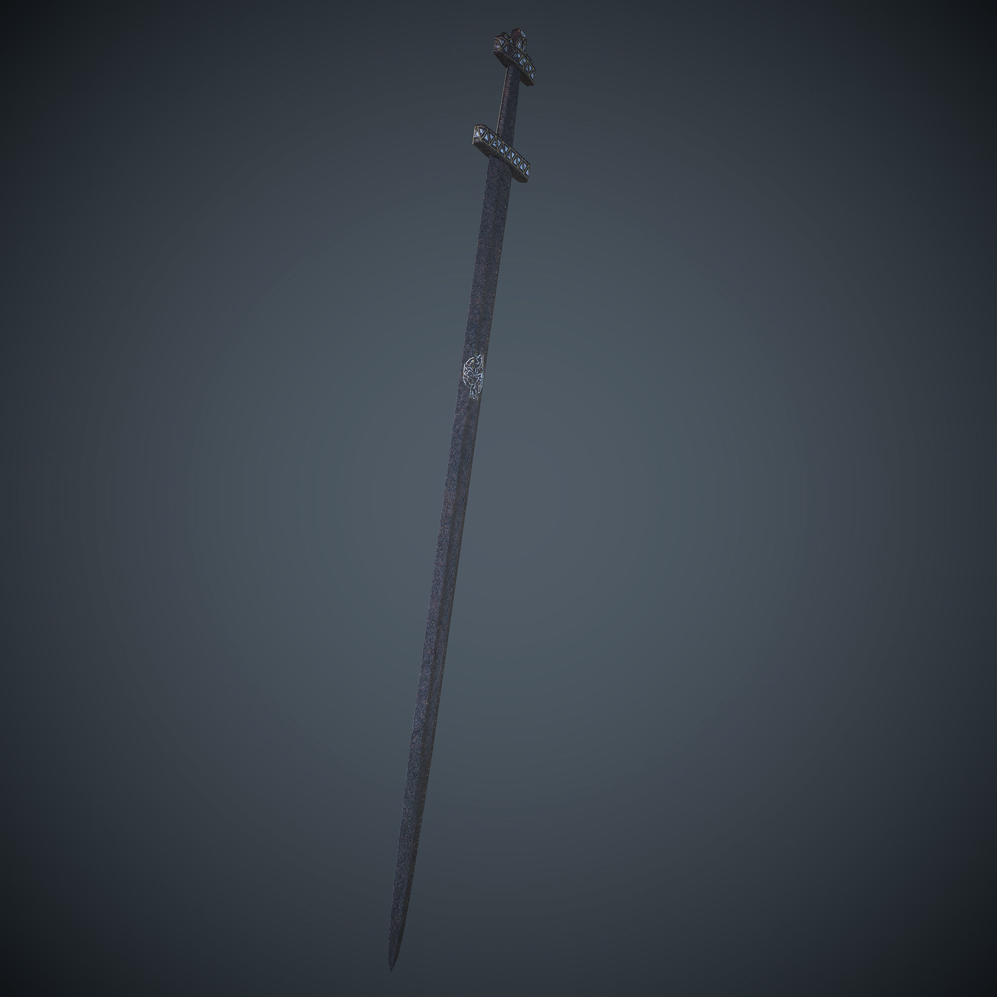 Viking Celtic Cross Sword Low-poly 3D model_19