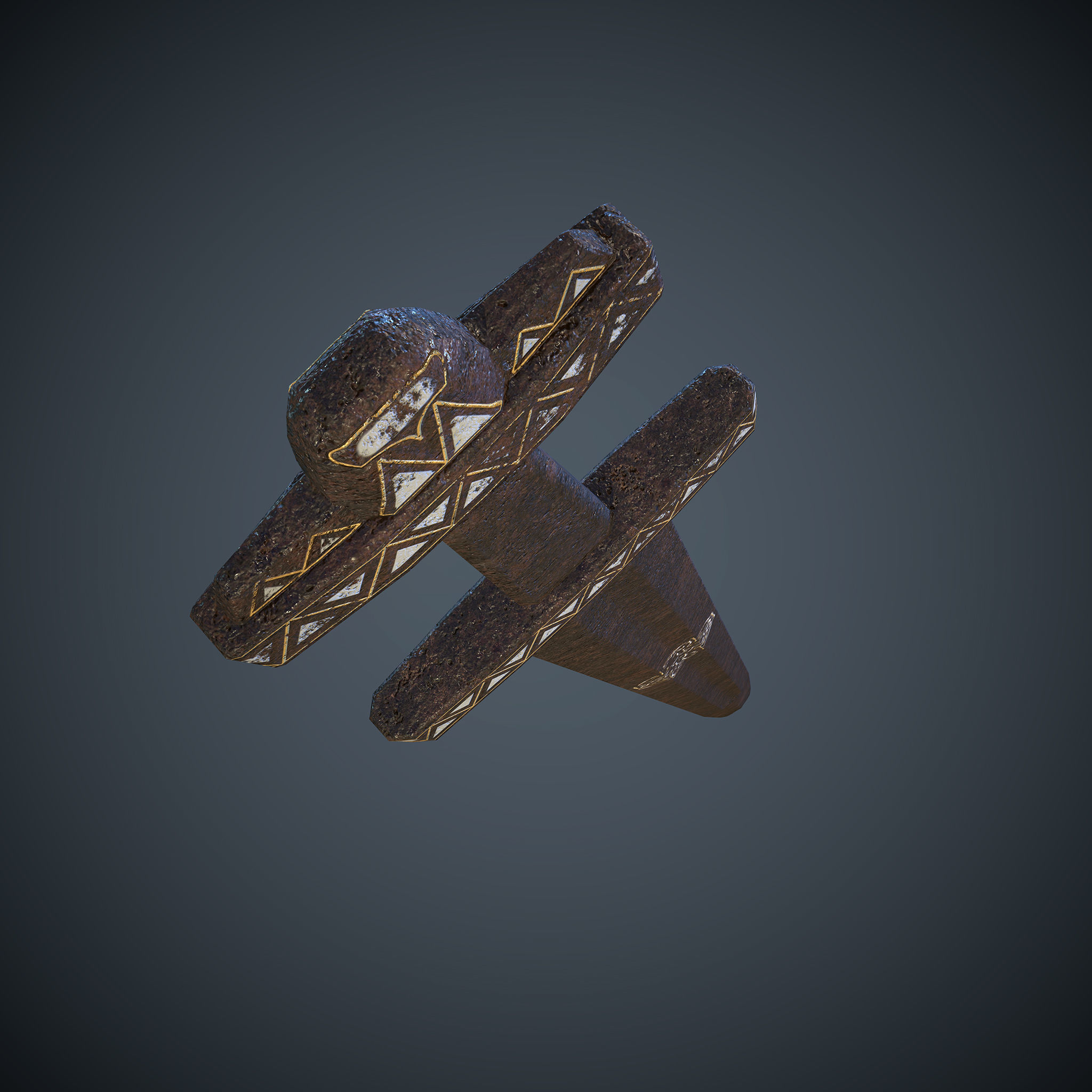 Viking Celtic Cross Sword Low-poly 3D model_12