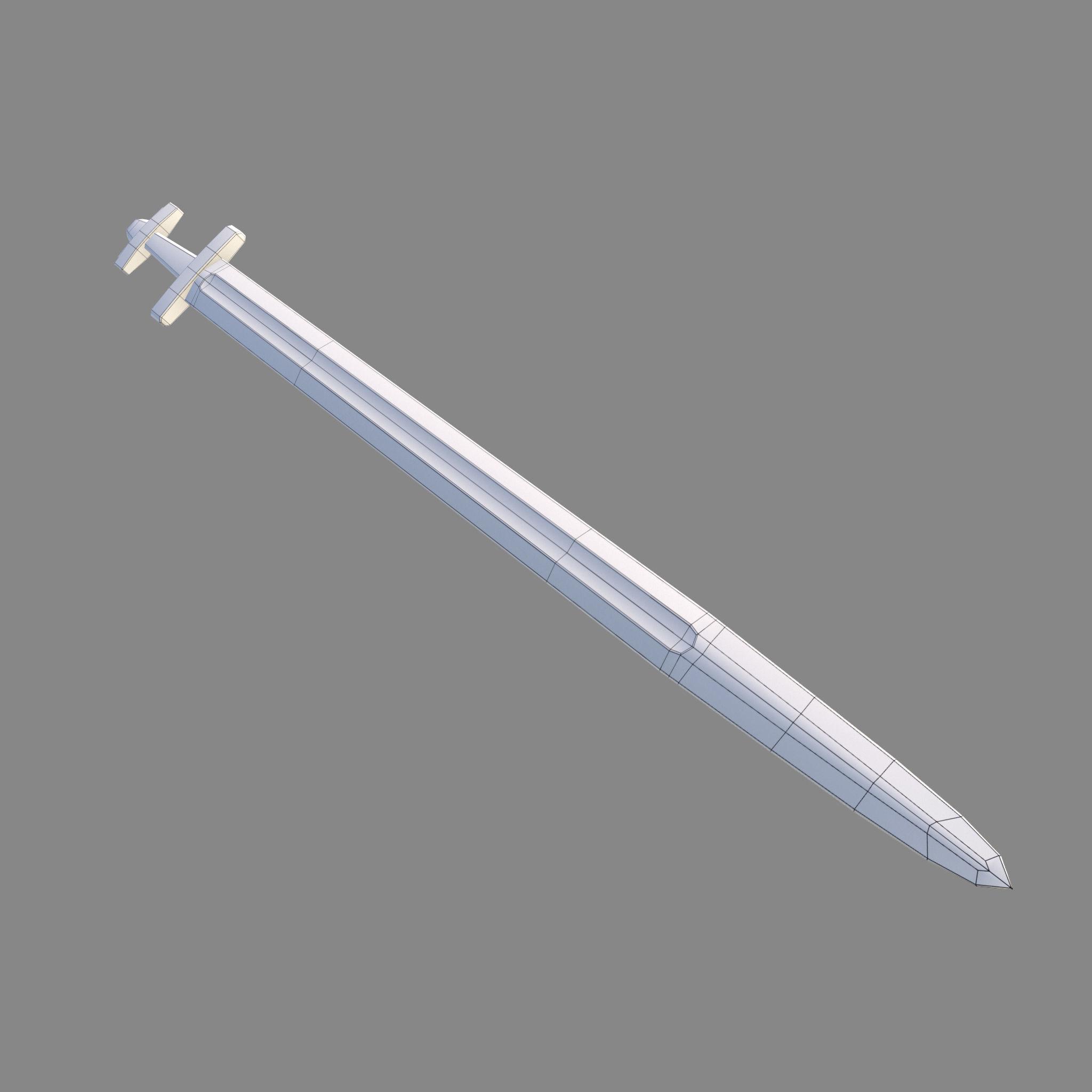 Viking Celtic Cross Sword Low-poly 3D model_41