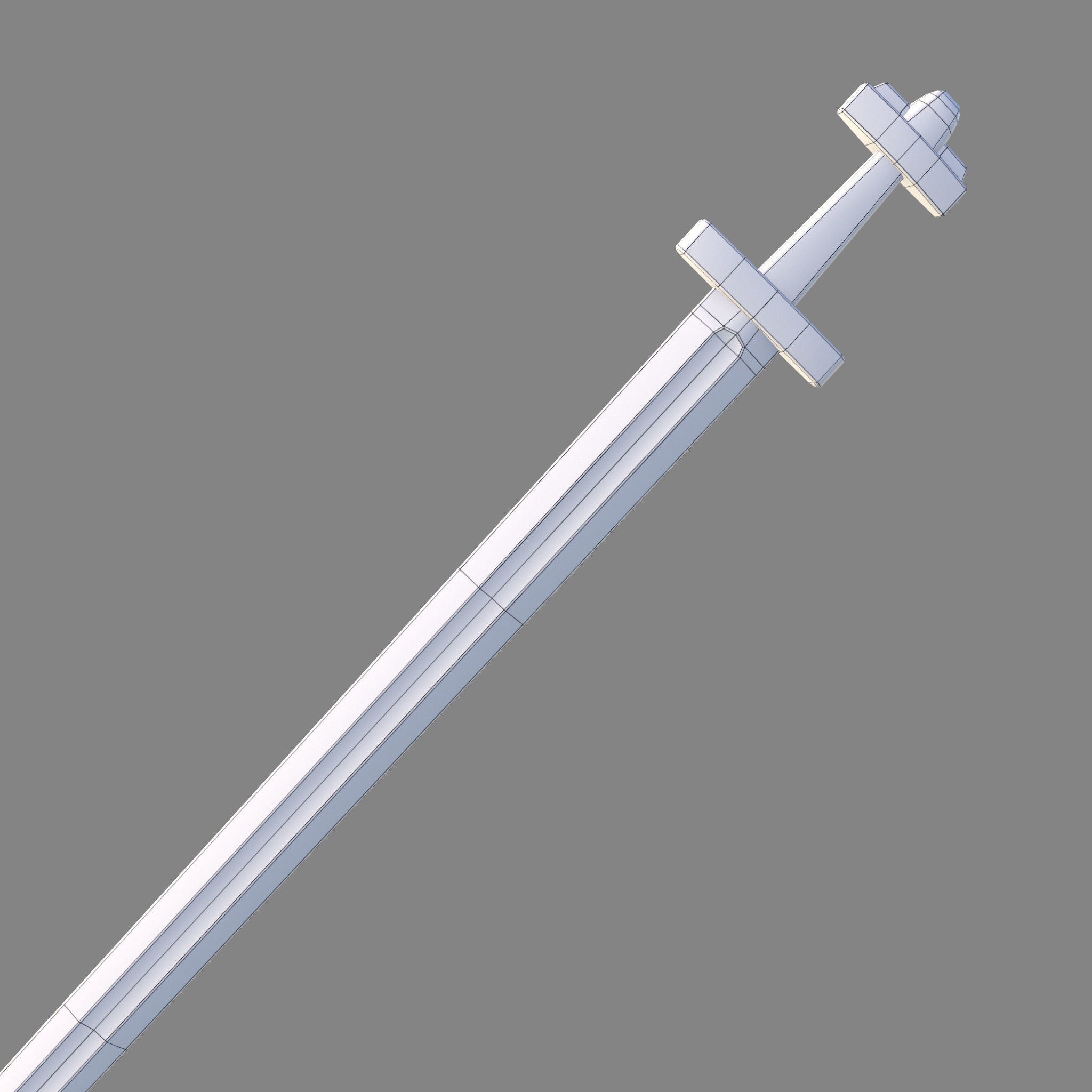 Viking Celtic Cross Sword Low-poly 3D model_50