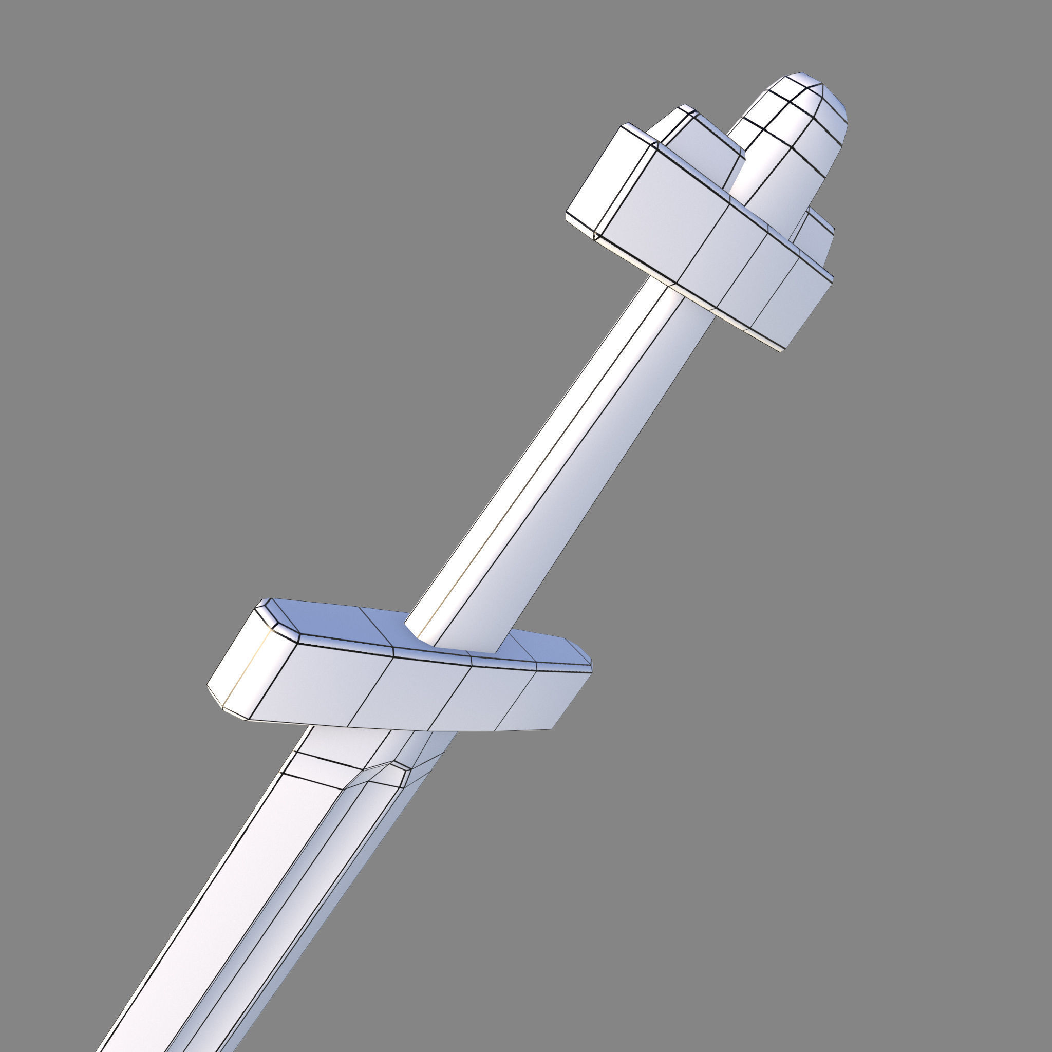Viking Celtic Cross Sword Low-poly 3D model_35
