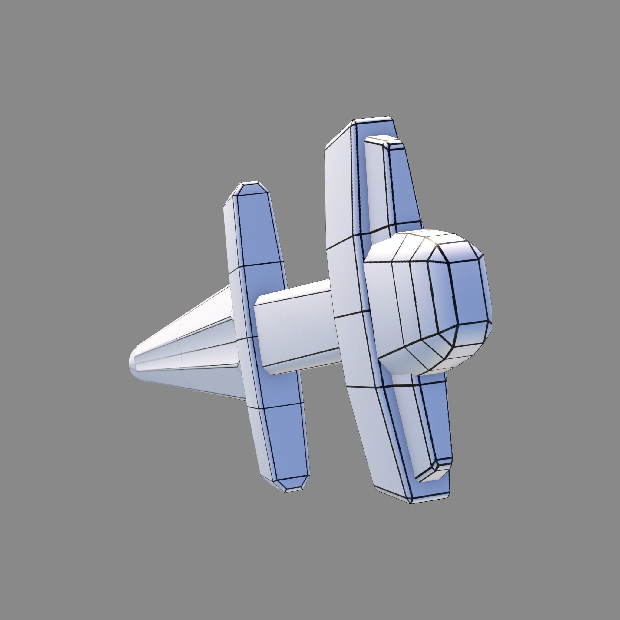 Viking Celtic Cross Sword Low-poly 3D model_28