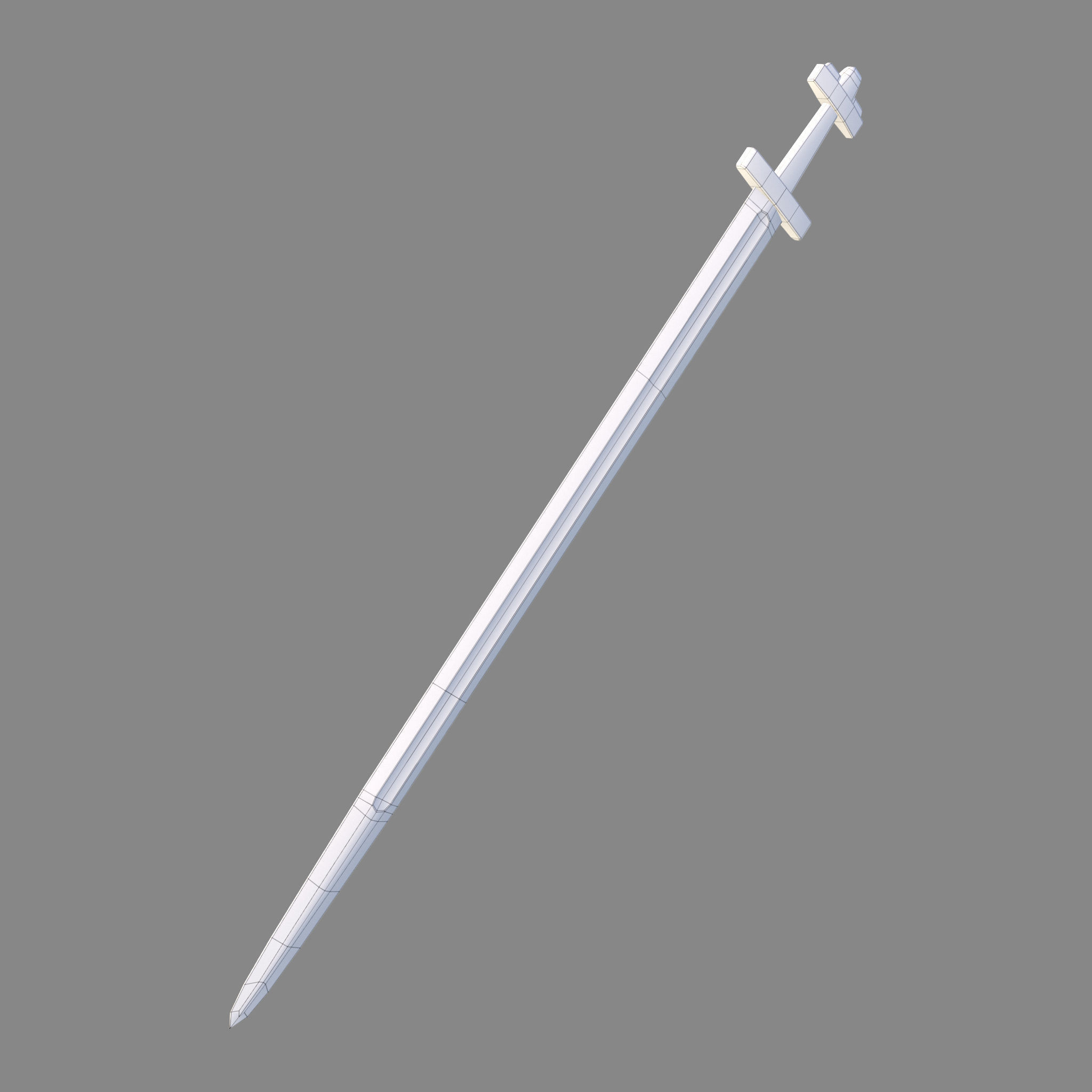 Viking Celtic Cross Sword Low-poly 3D model_49
