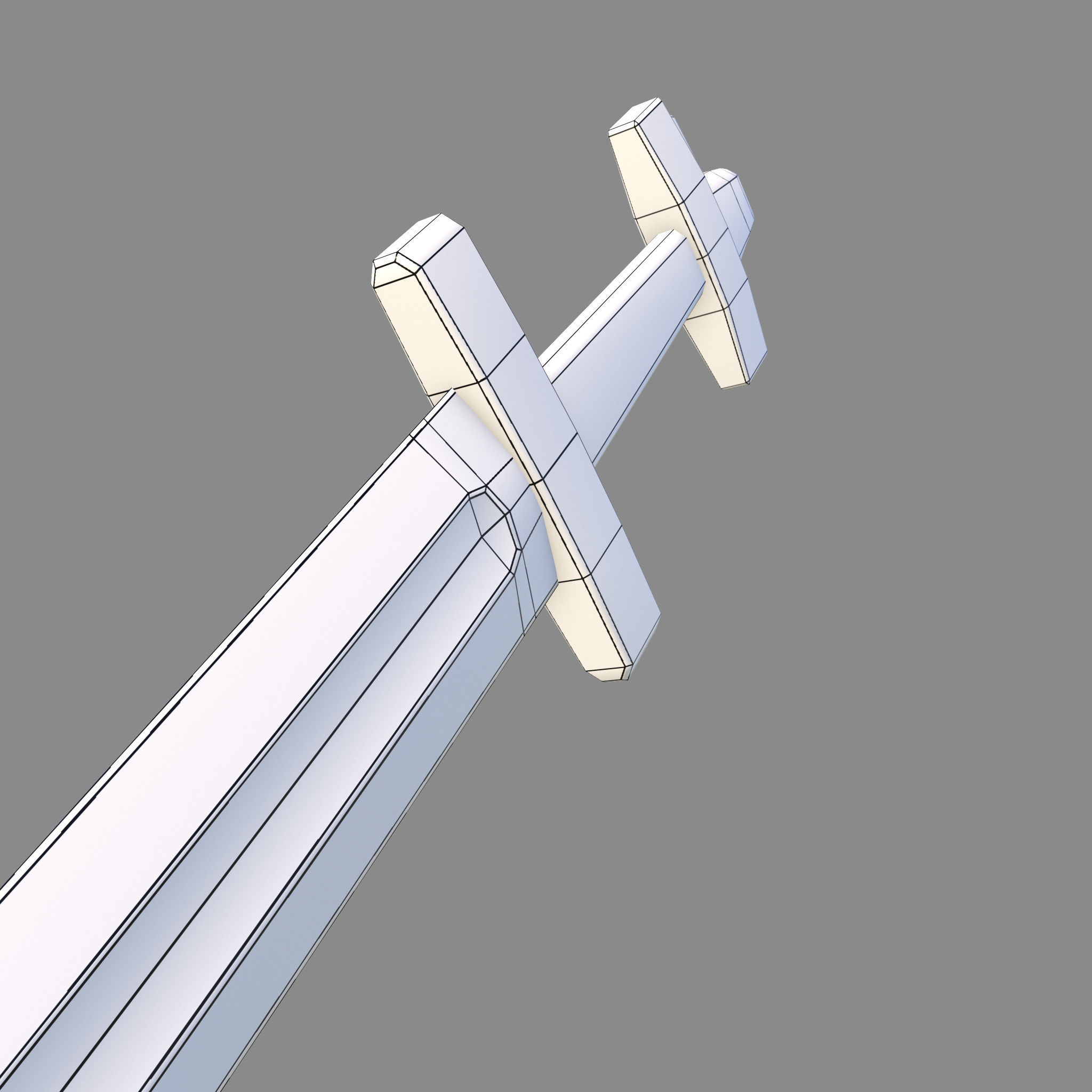 Viking Celtic Cross Sword Low-poly 3D model_40