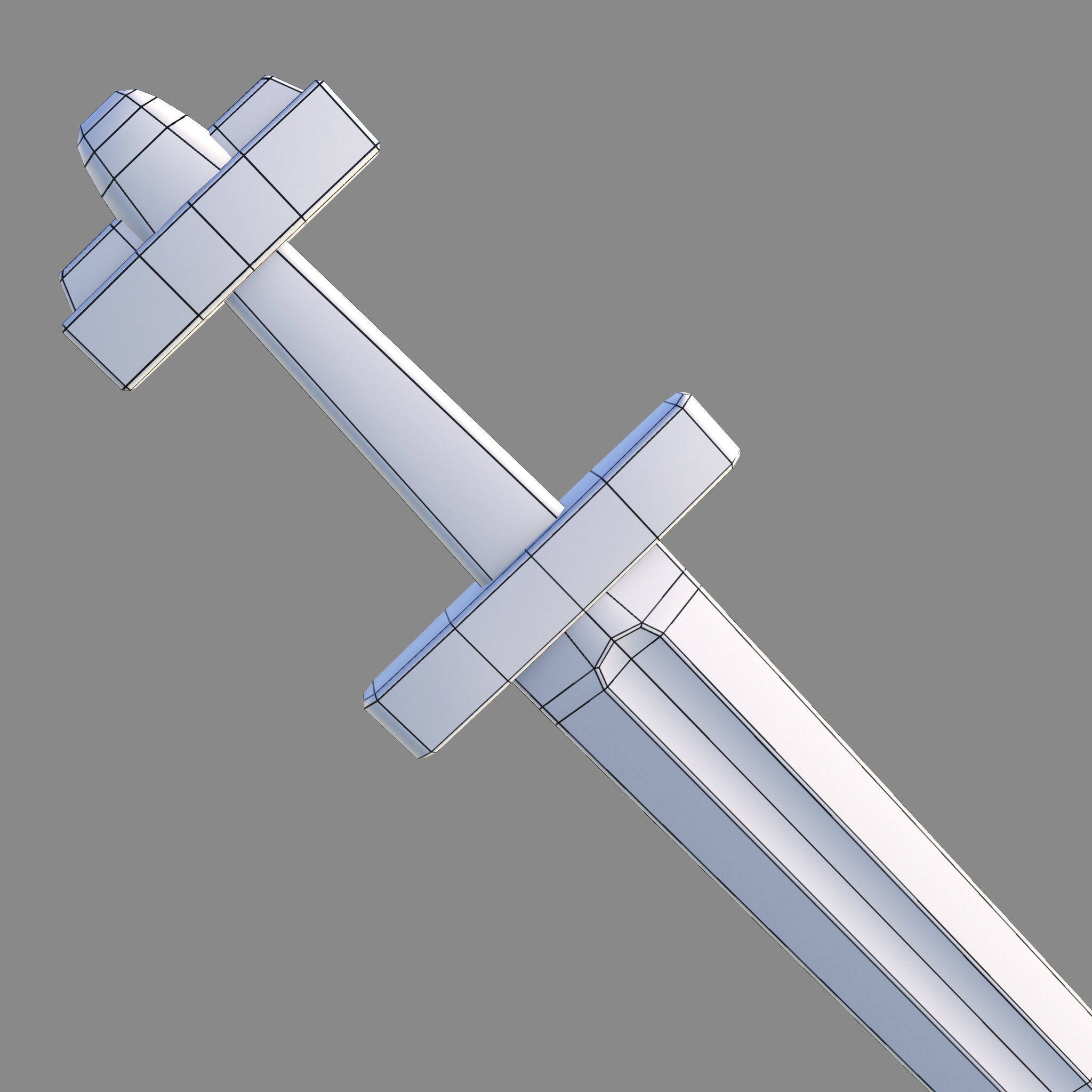 Viking Celtic Cross Sword Low-poly 3D model_26