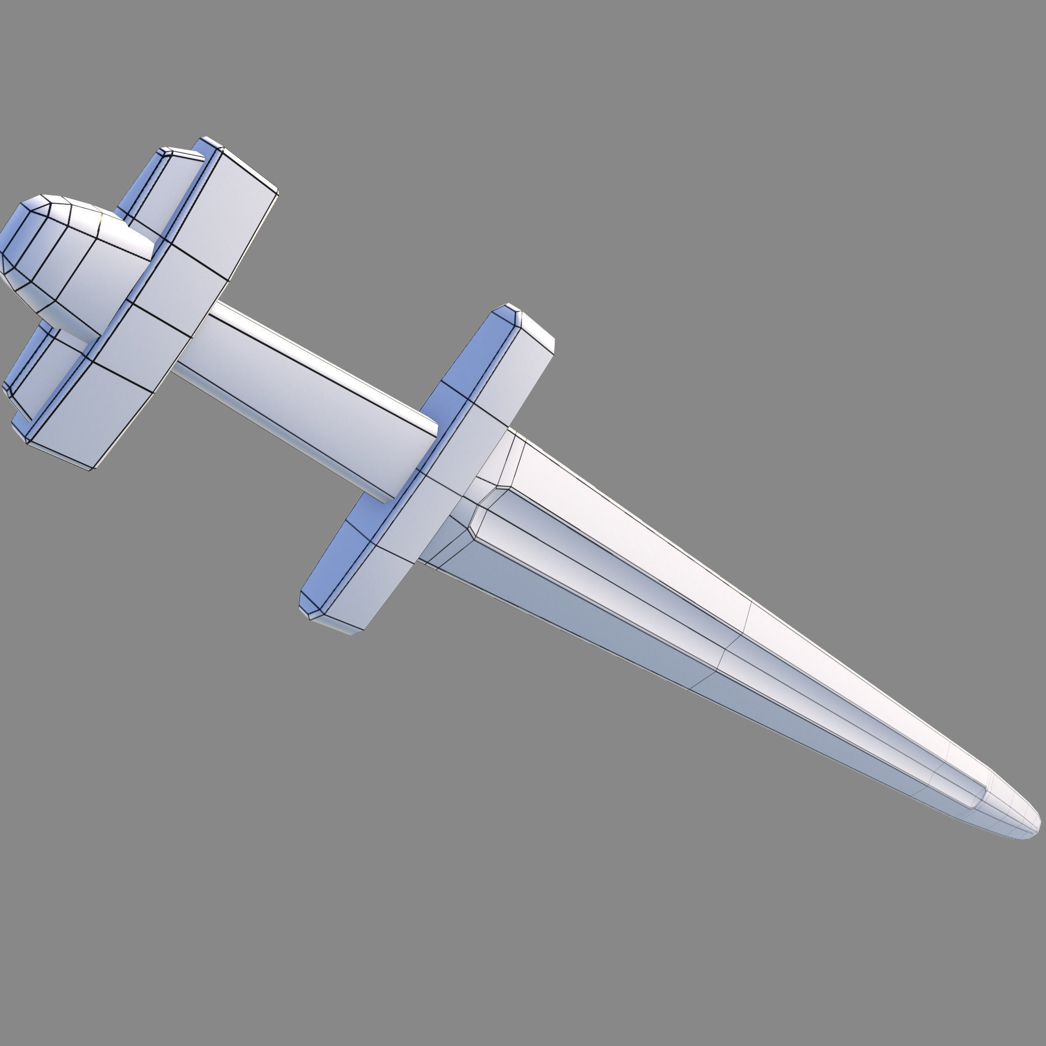 Viking Celtic Cross Sword Low-poly 3D model_31