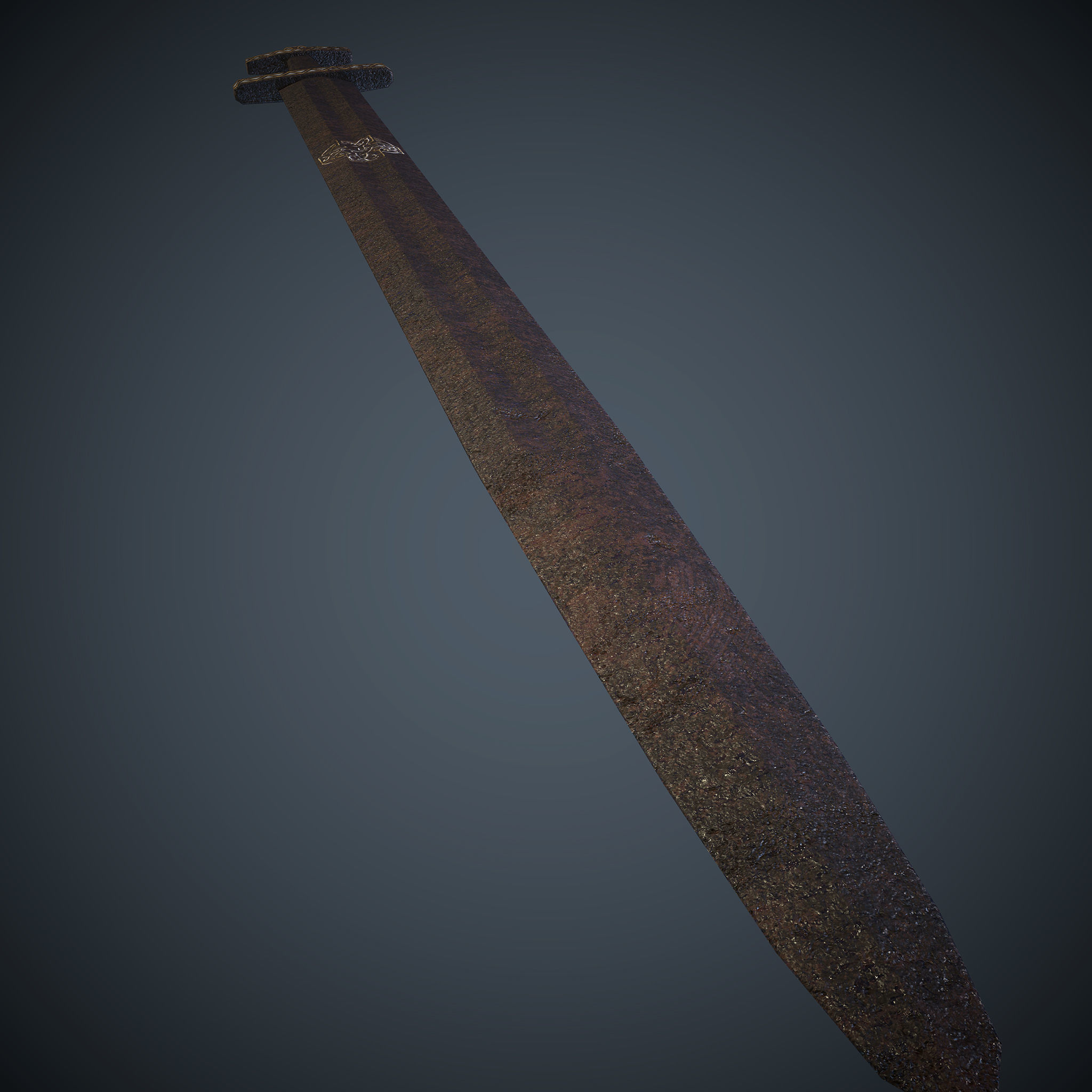 Viking Celtic Cross Sword Low-poly 3D model_8