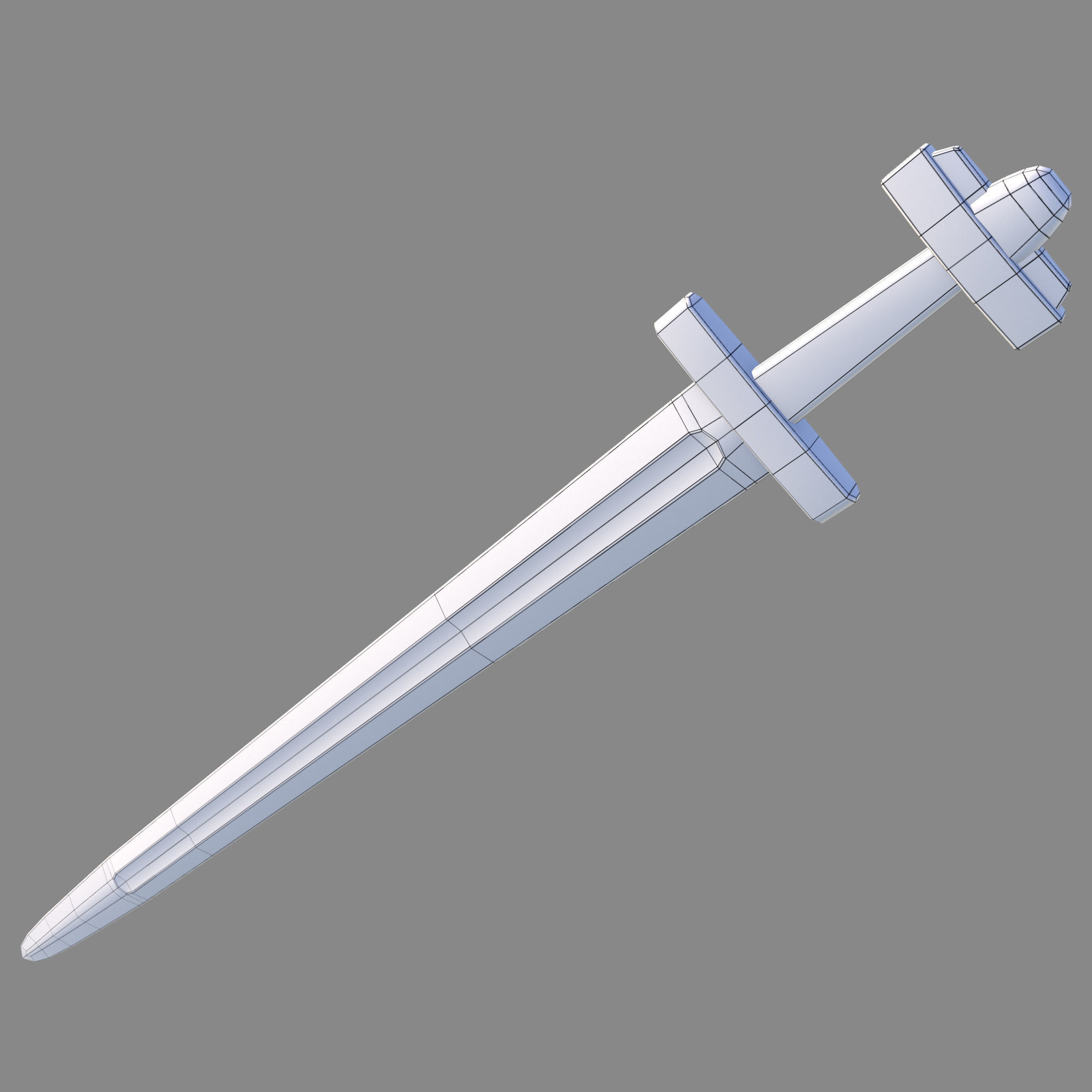 Viking Celtic Cross Sword Low-poly 3D model_42