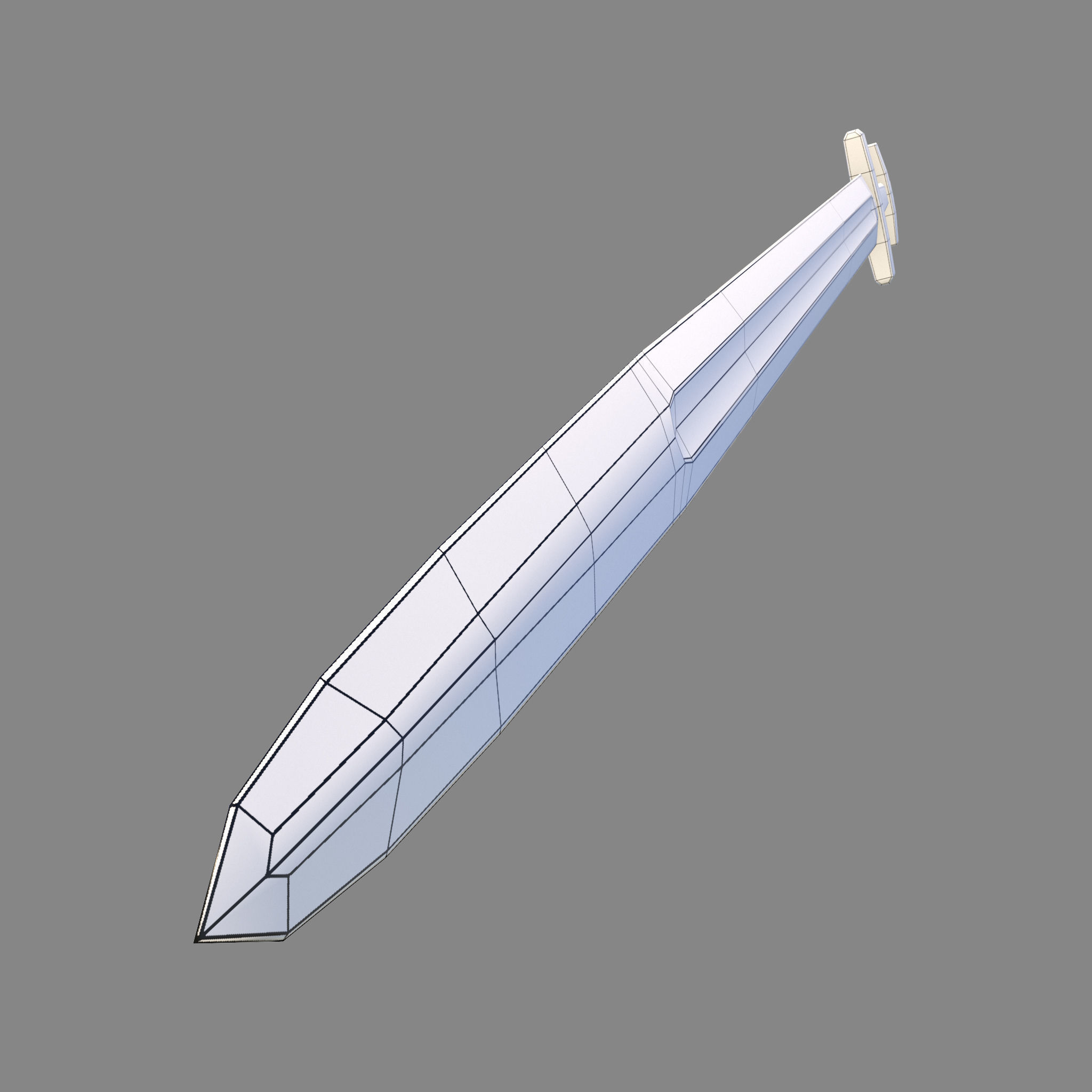 Viking Celtic Cross Sword Low-poly 3D model_45