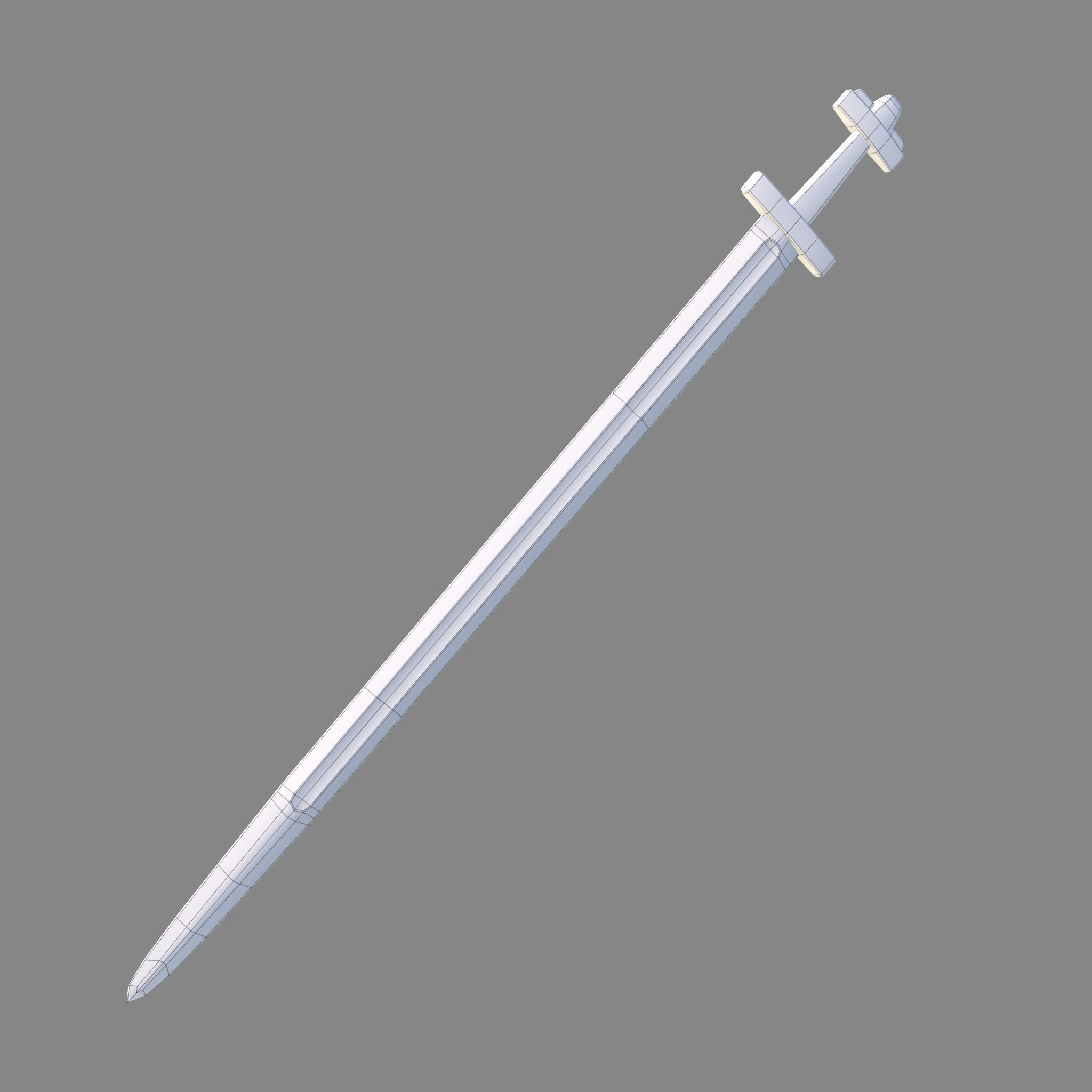 Viking Celtic Cross Sword Low-poly 3D model_46