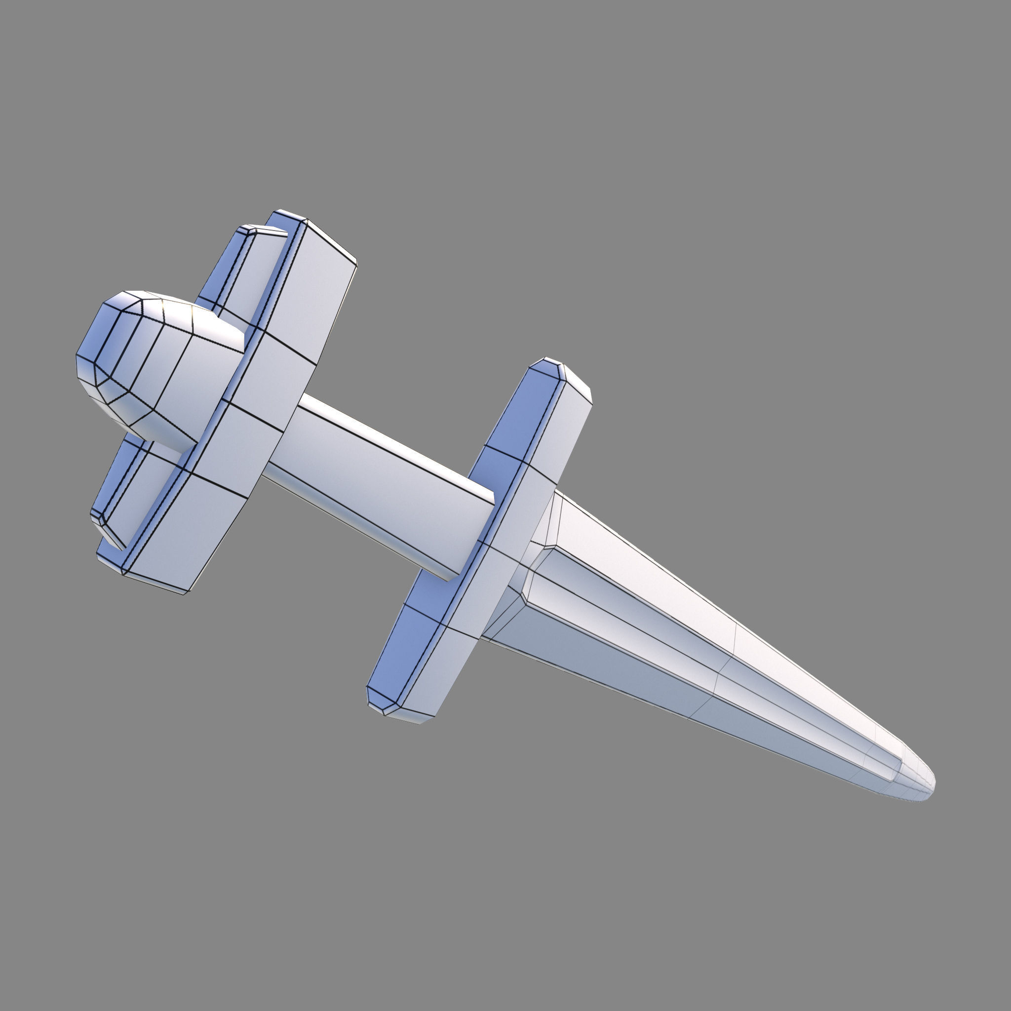 Viking Celtic Cross Sword Low-poly 3D model_38