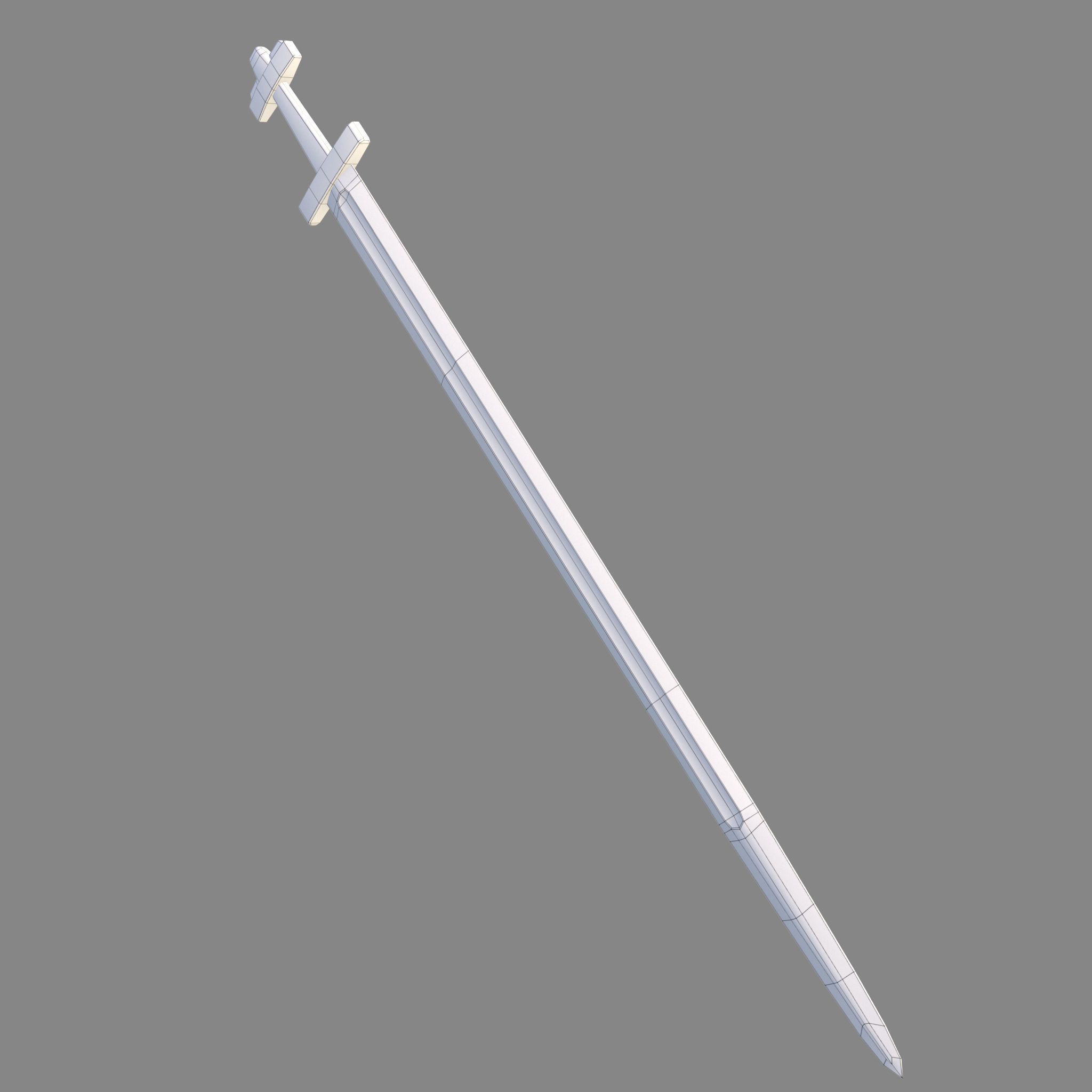 Viking Celtic Cross Sword Low-poly 3D model_44