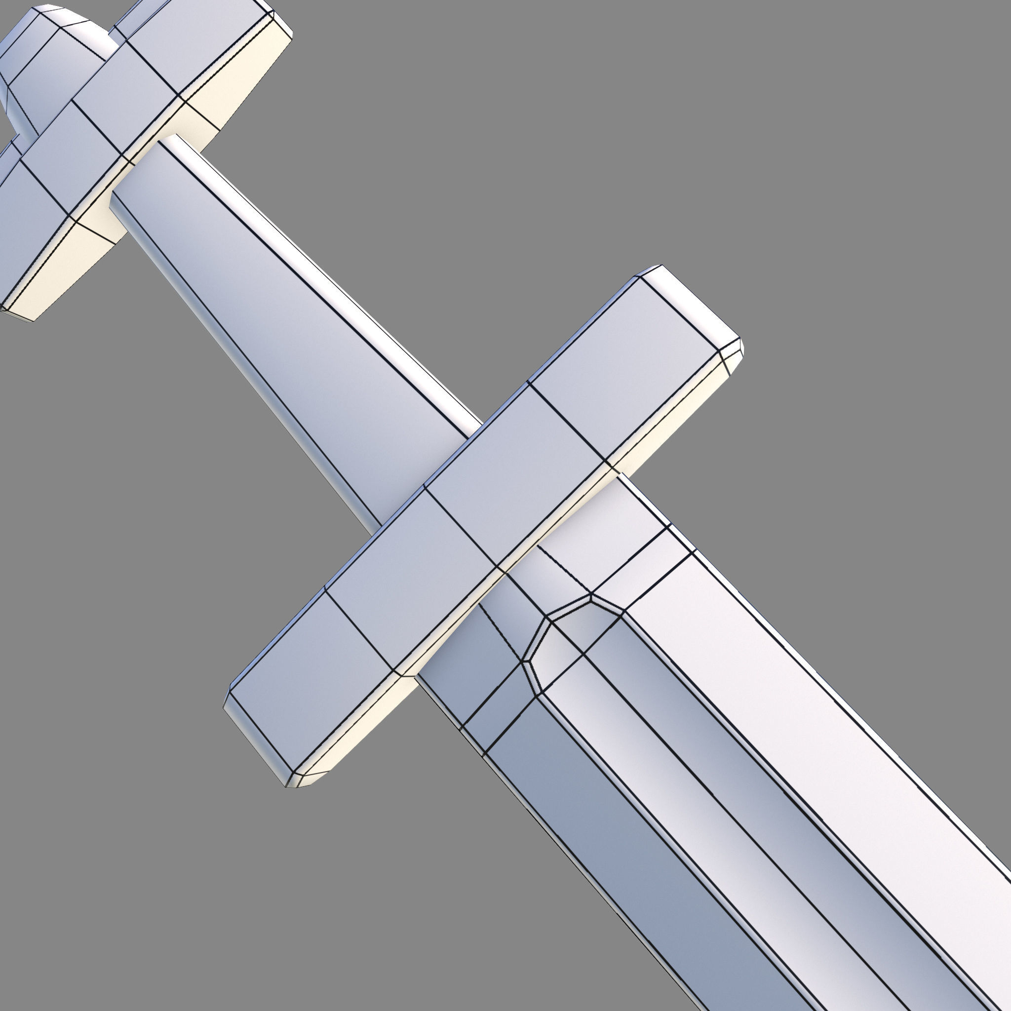 Viking Celtic Cross Sword Low-poly 3D model_36