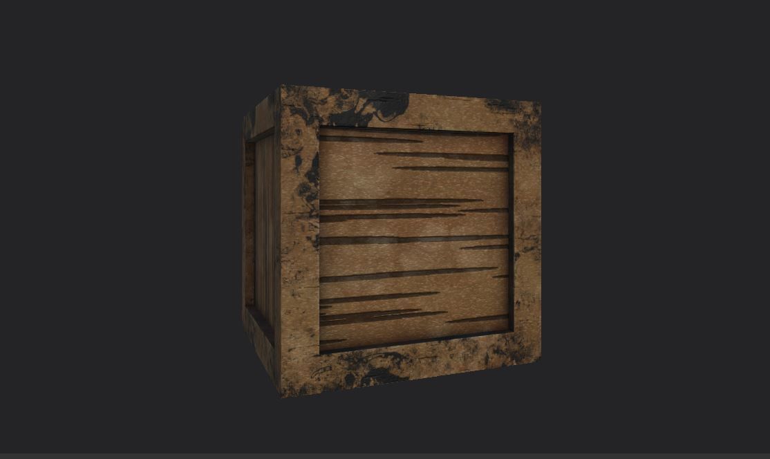 wooden box Low-poly 3D model_2
