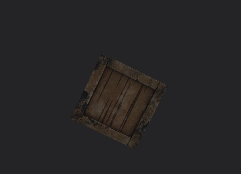 wooden box Low-poly 3D model_1