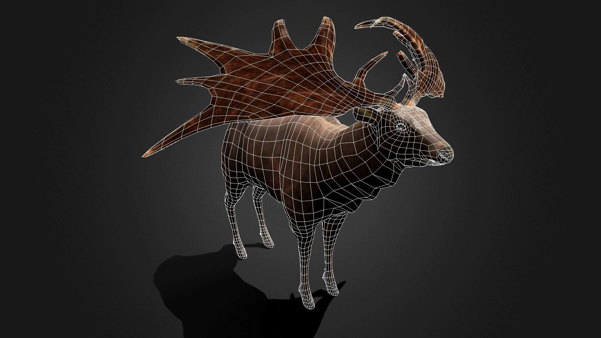 Megaloceros - Idle Animated Low-poly 3D model_9